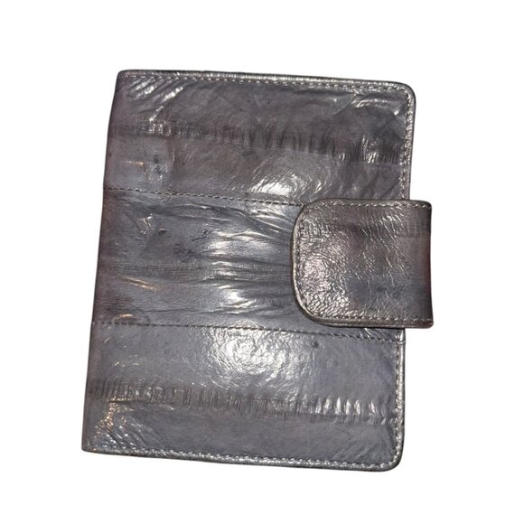Eel Skin Gray vintage bifold card holder wallet - Picture 5 of 5